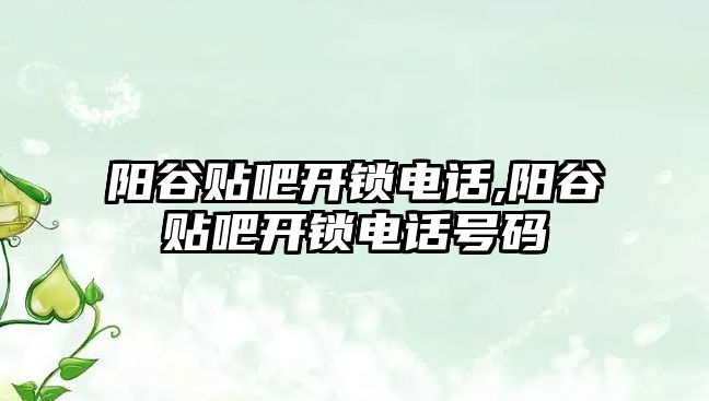 陽谷貼吧開鎖電話,陽谷貼吧開鎖電話號(hào)碼