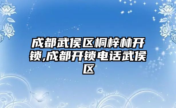 成都武侯區桐梓林開鎖,成都開鎖電話武侯區